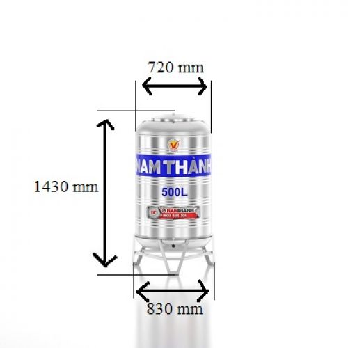 Bồn Nước Inox 500 Lít Đứng Nam Thành